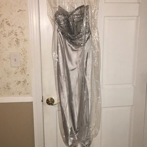 Terani Couture silver beaded Prom dress. Size 4
